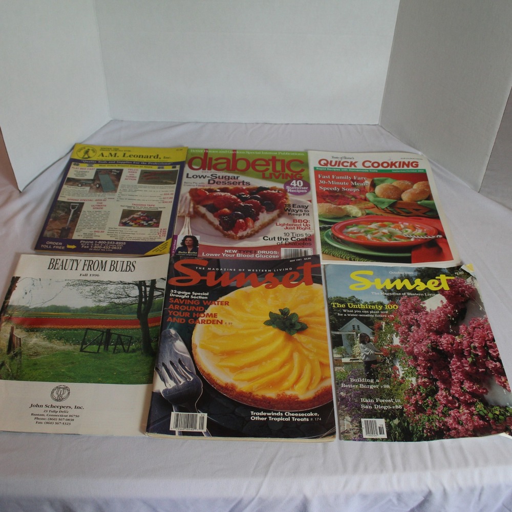 Vintage‎ Sunset Magazine Lot, Cooking, Gardening, Home Decor, Recipes, Ads